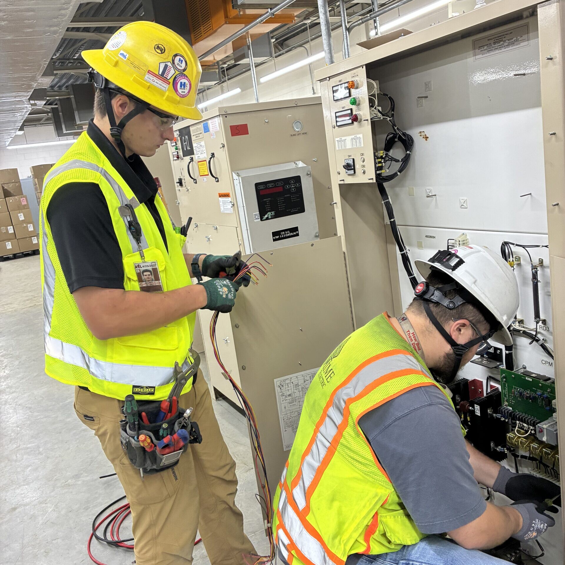2 men working